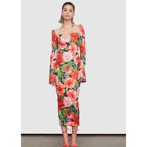 NWT Atoir The‎ Elektra Midi Dress in Scarlet Rose - Size 4